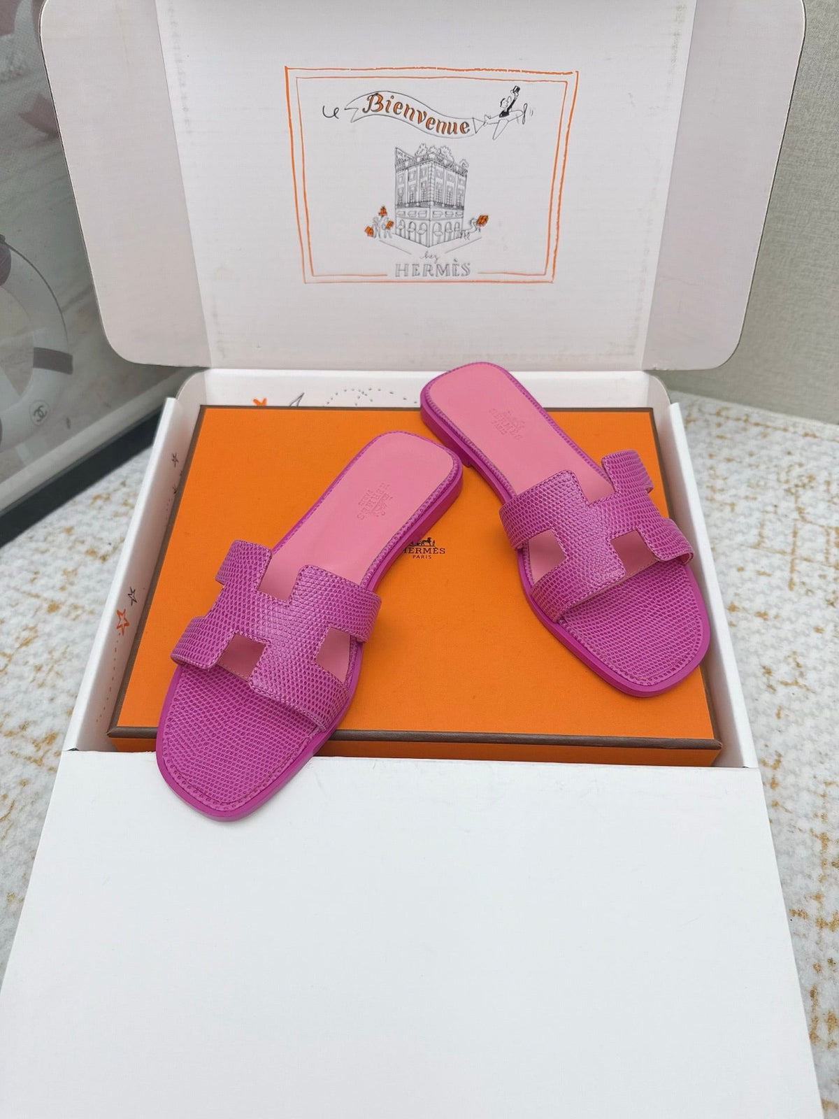 HM 26ss Oran Sandals Purple Cowhide 625044