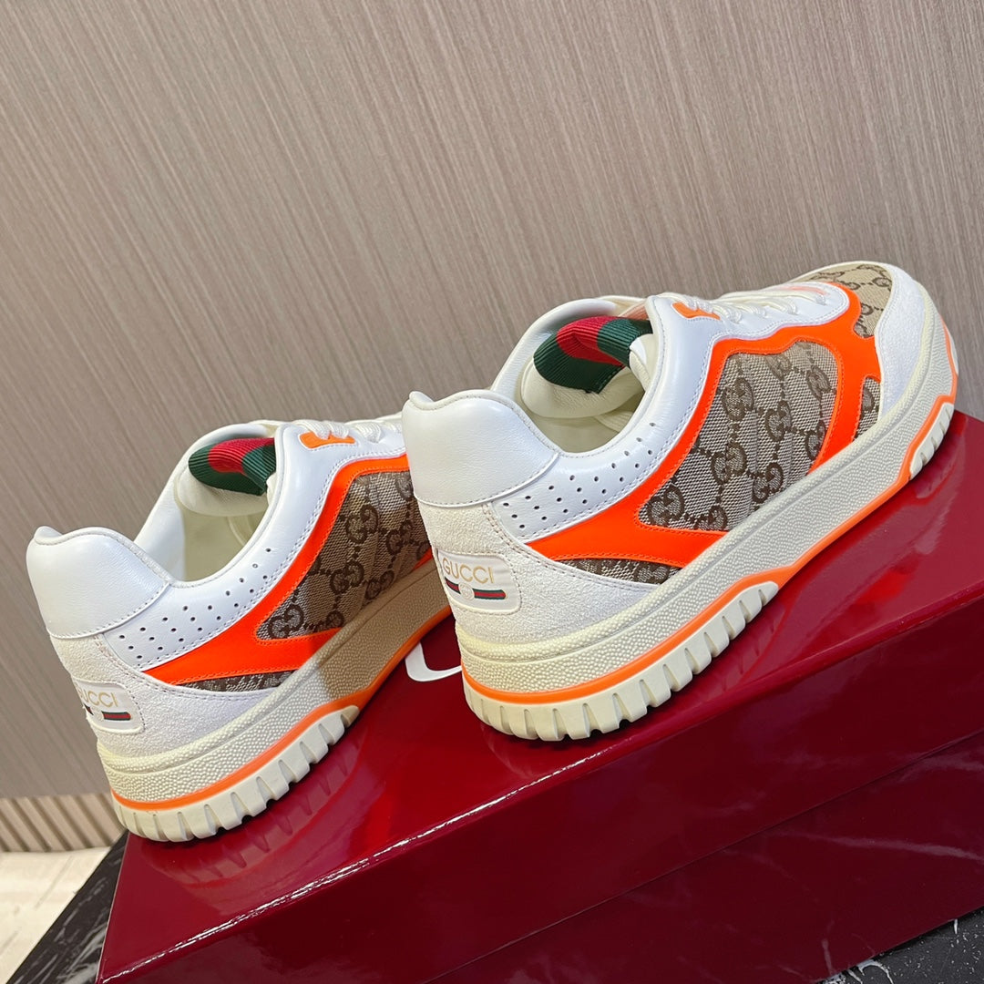 GG Retro Sneakers for Couples White Tiger orange