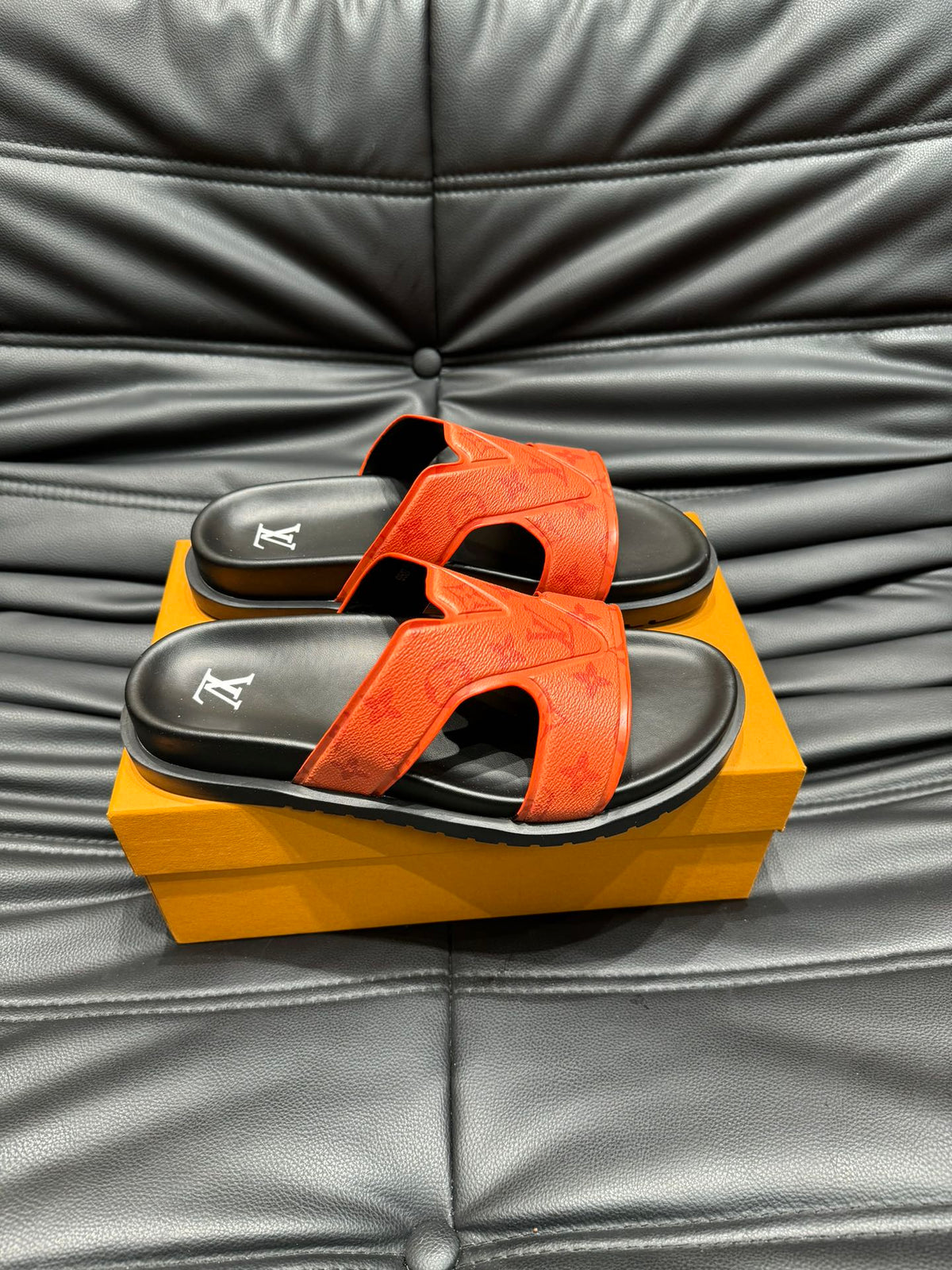 LV OASIS MULE IN CARROT ORANGE MONOGRAM CALFSKIN