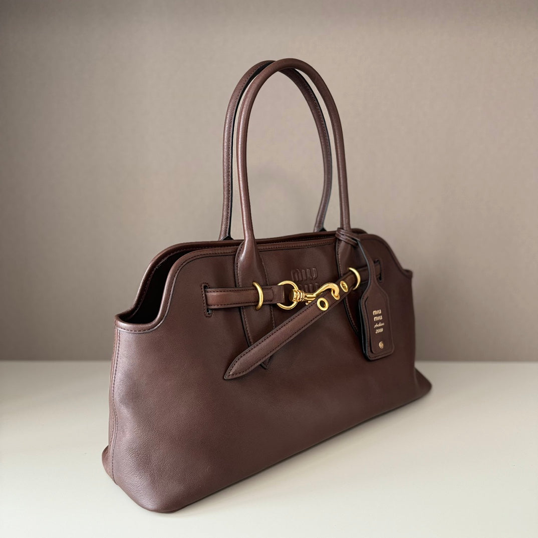 MiuMiu popular vintage tote bag sheepskin