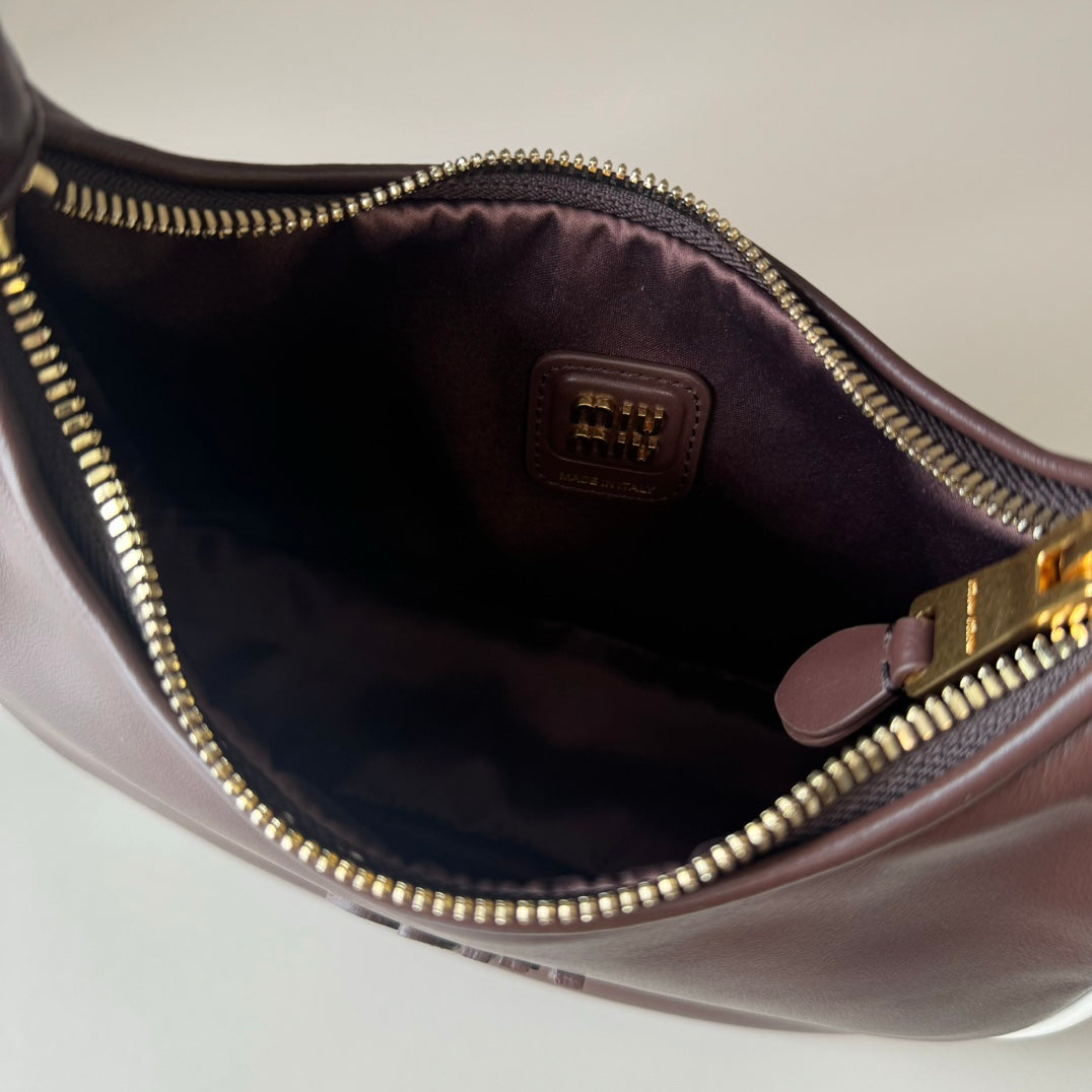 MiuMiu Wander Crescent Bag Leather