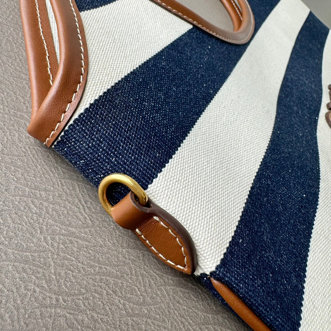 Miumiu Isetan tote hobo bag striped canvas