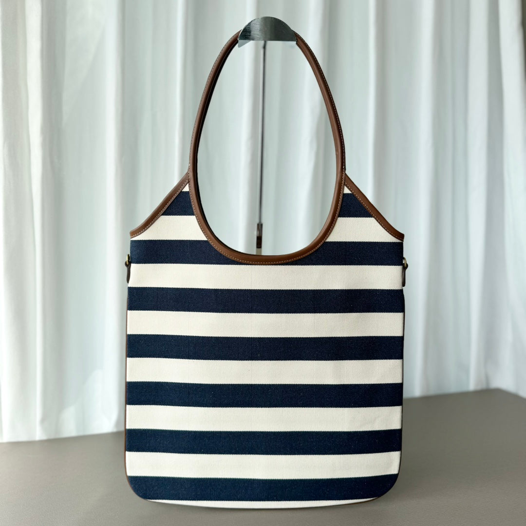 Miumiu Isetan tote hobo bag striped canvas