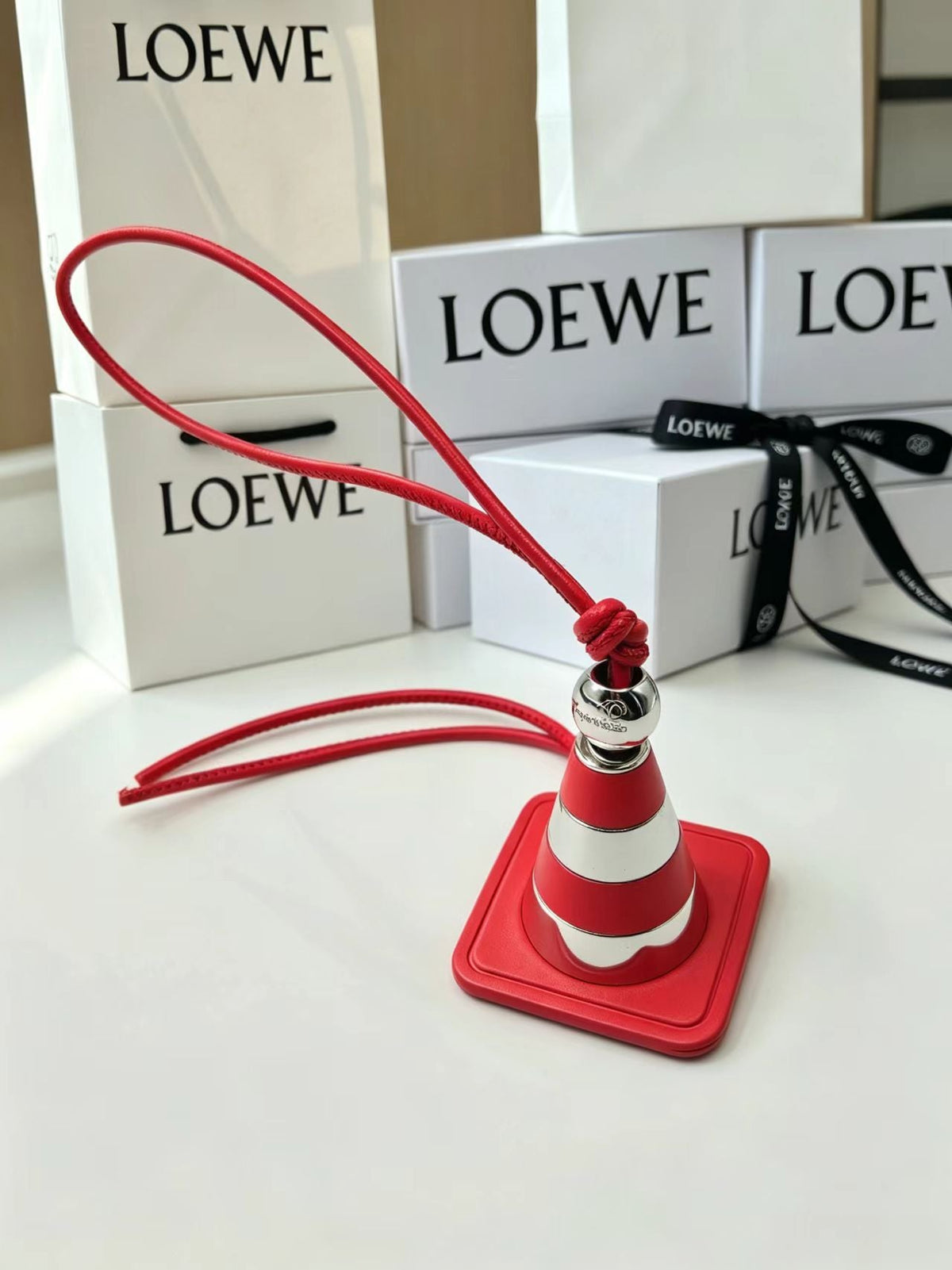 Loewe Red Work Cone Charm