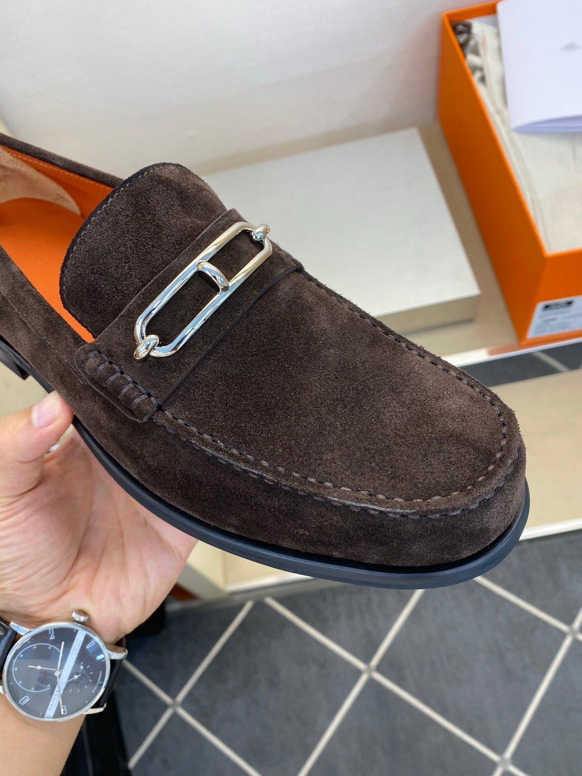 HM Men's Colette Loafer Dark Brown Suede 680426
