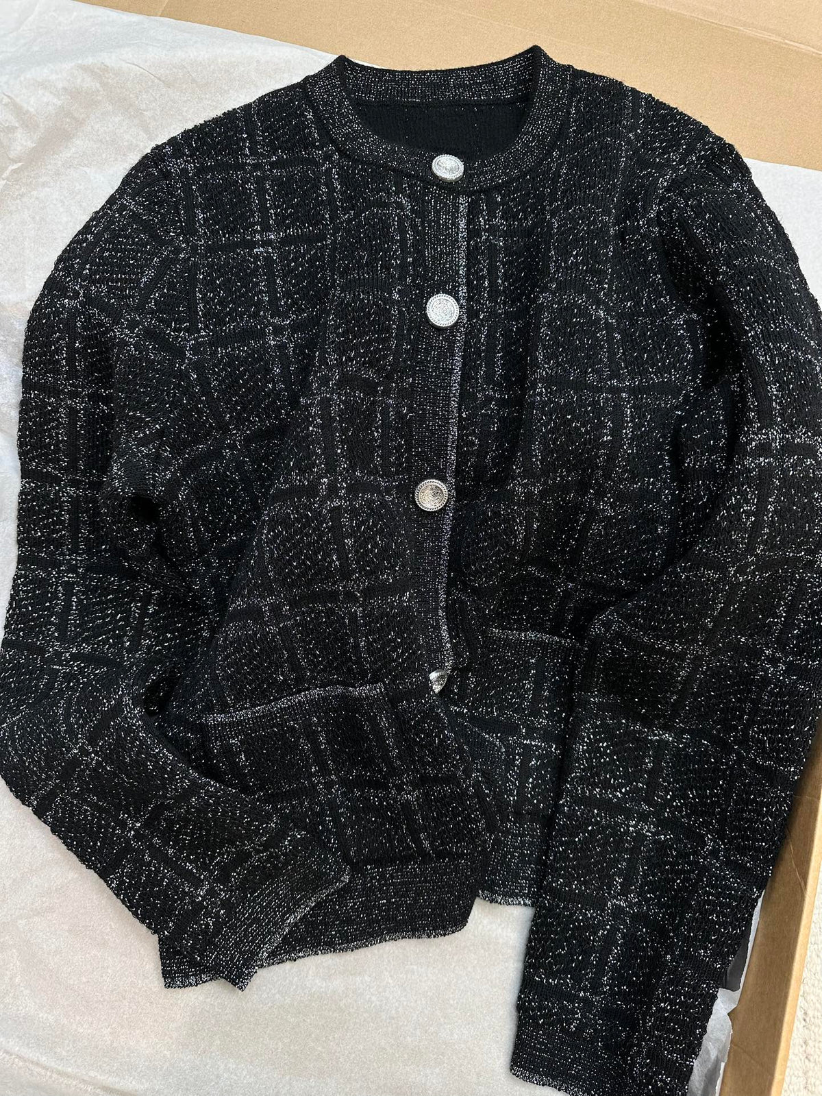 GG 25 Cardigan Black Cotton 0020