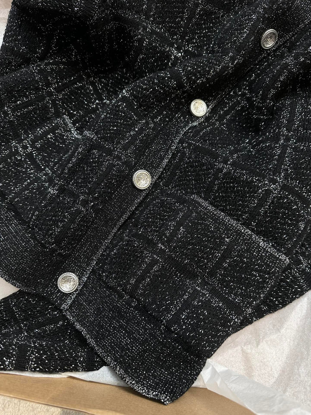 GG 25 Cardigan Black Cotton 0020