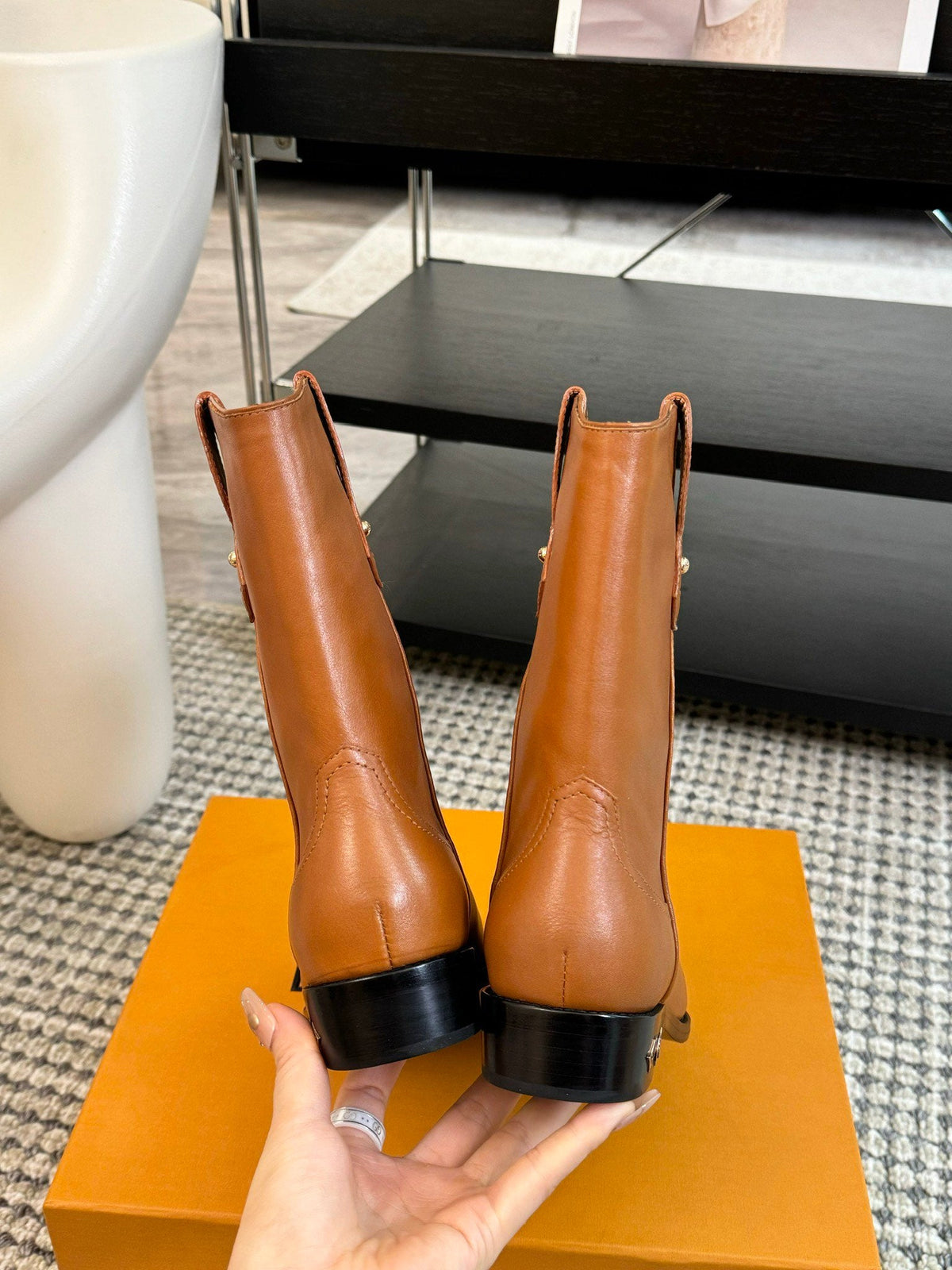 LV Rider Boot Brown Orange Calfskin