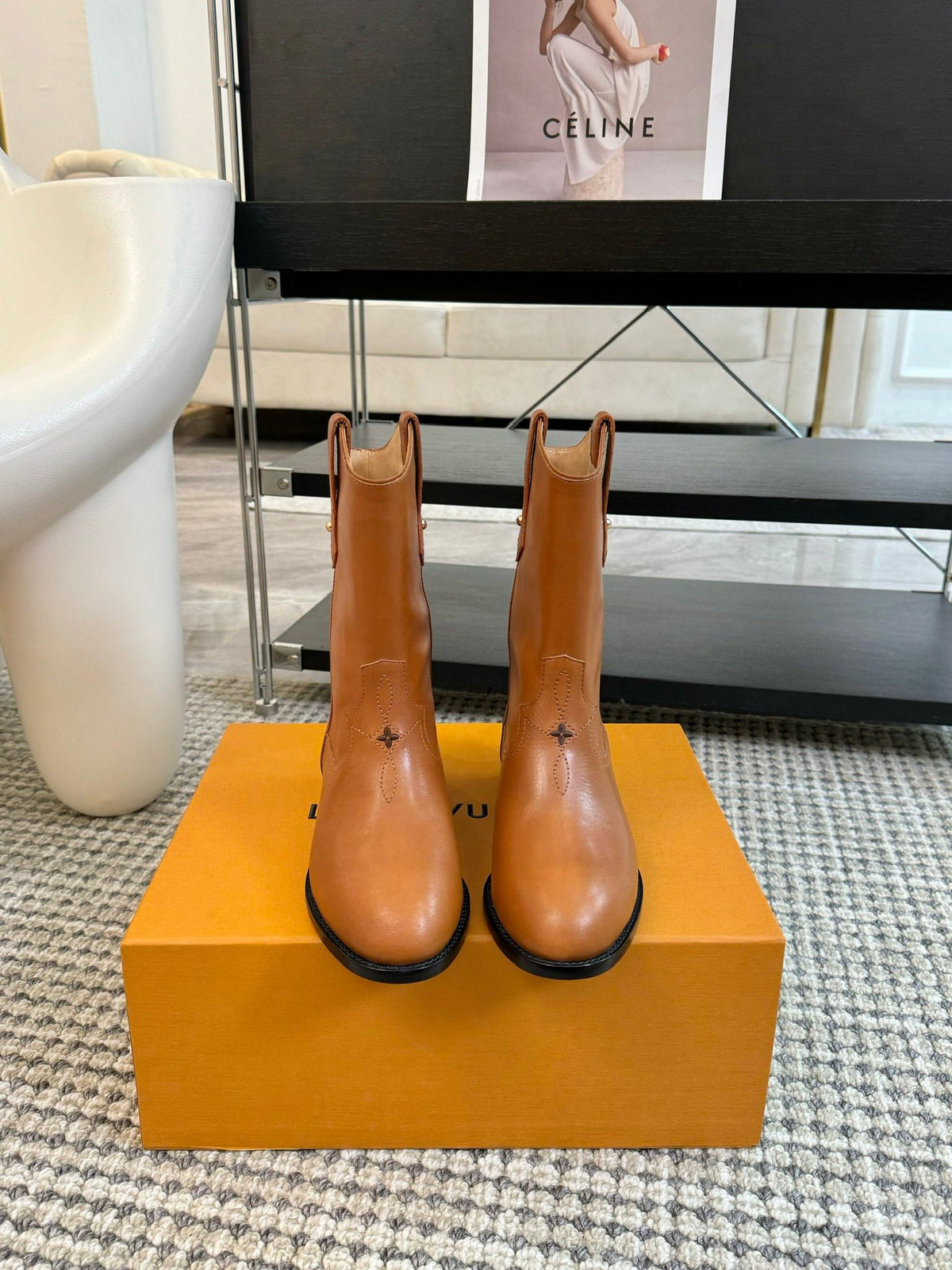 LV Rider Boot Brown Orange Calfskin