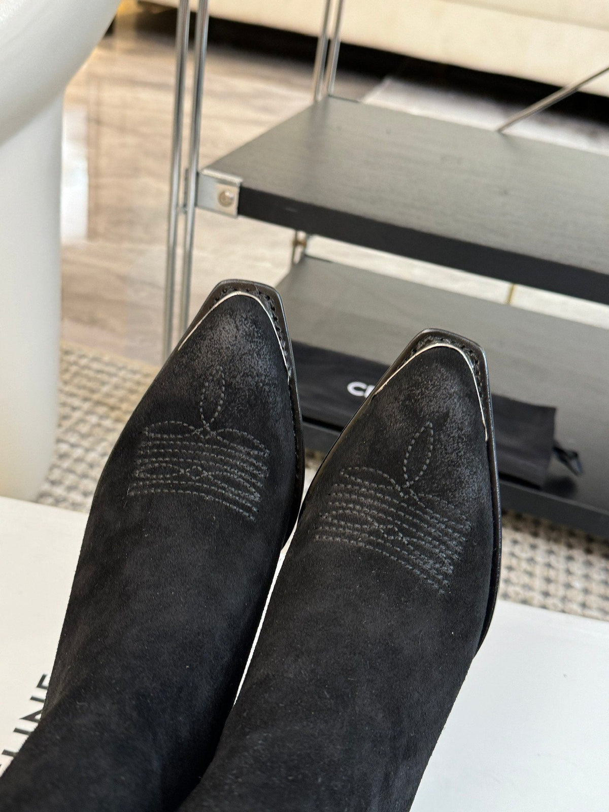 ANKLE BOOTS 45 MM IN BLACK SUEDE