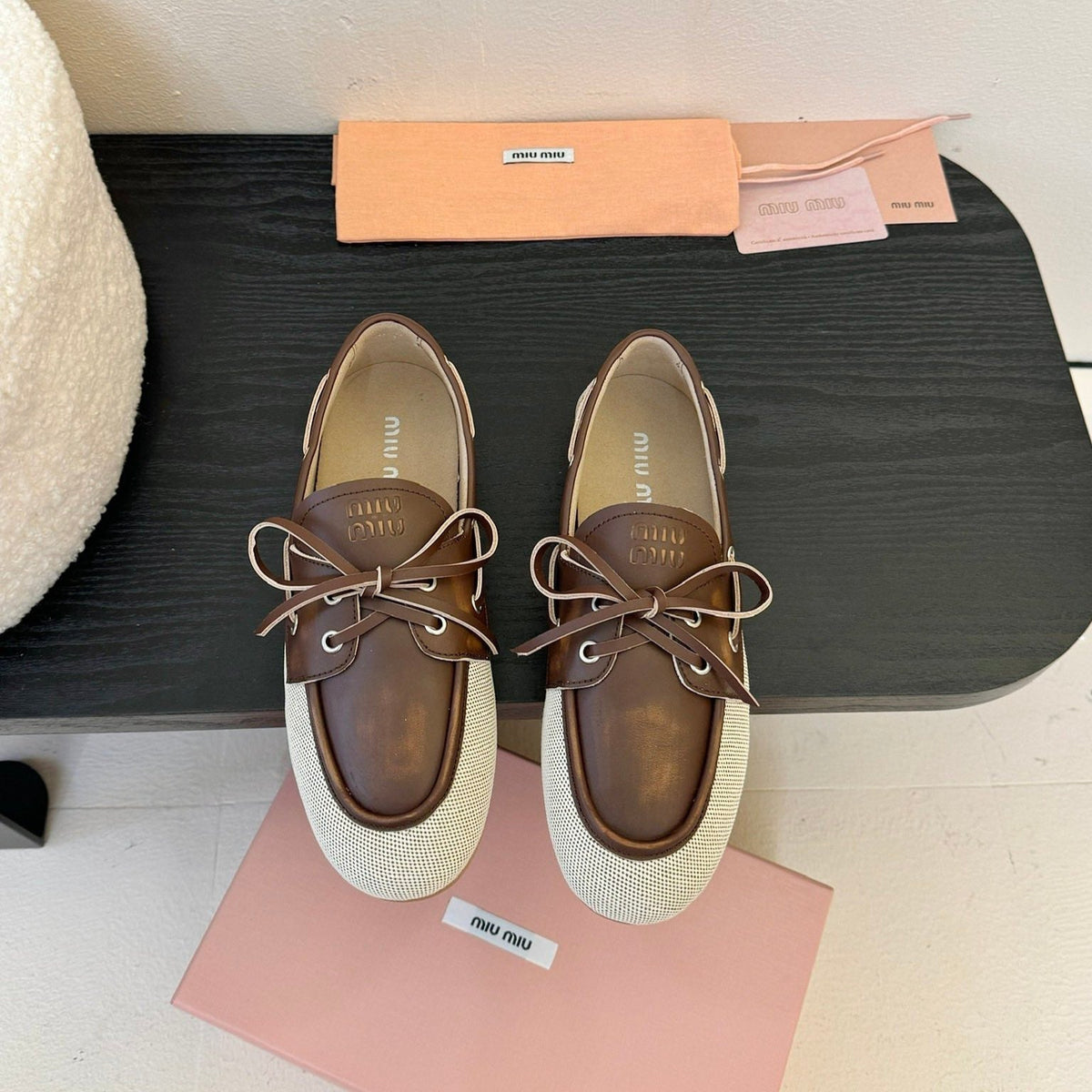 Miu 25C Loafers Brown Leather 235814