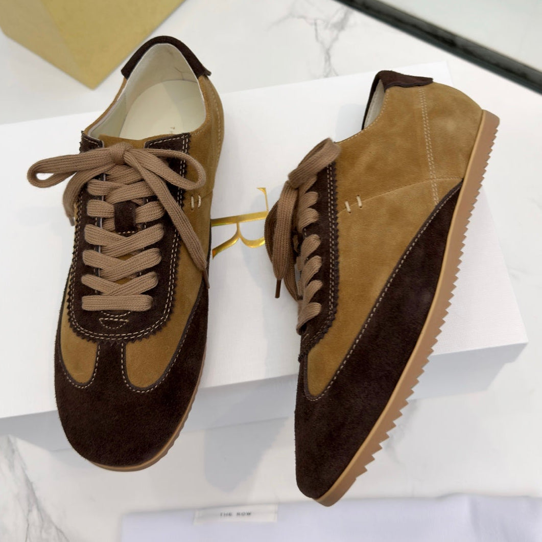 The Row 2025 Sneaker Dark Brown mix Tan Suede Sheepskin 576014