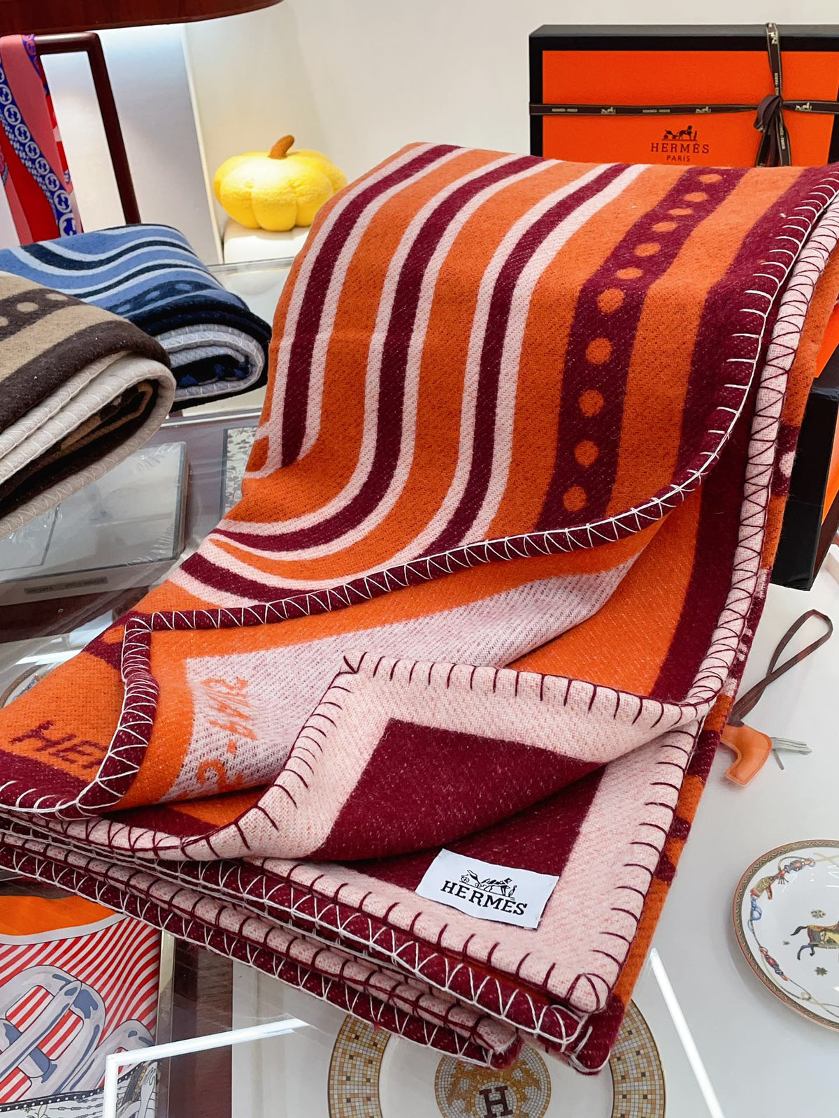 Grand Tralala Blanket Potiron Wool Cashmere