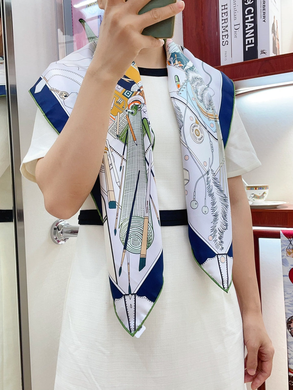 Bagage a Main Scarf 90 CM In Colorful Silk Twill 342851