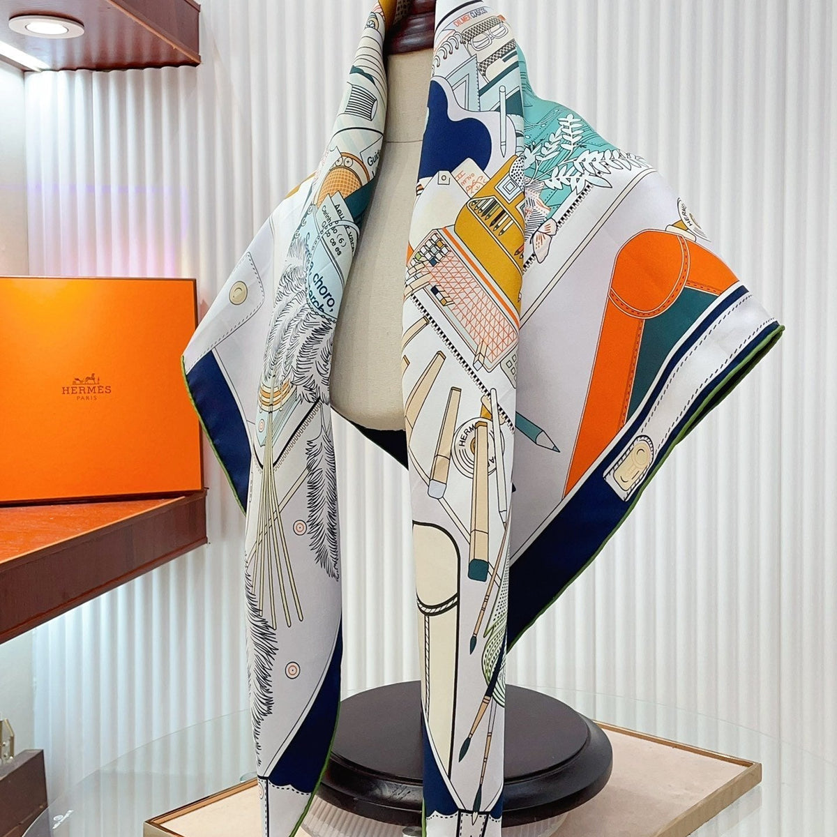 Bagage a Main Scarf 90 CM In Colorful Silk Twill 342851