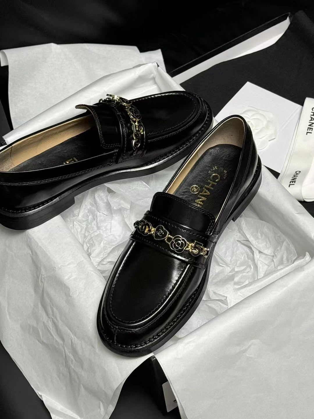 CC LOAFERS BLACK QUILTED CALFSKIN