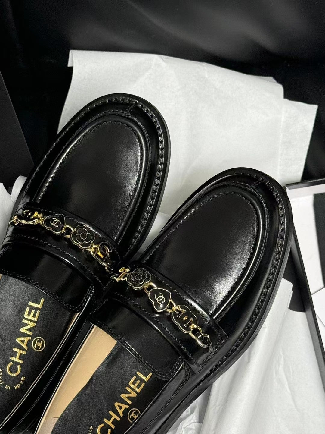 CC LOAFERS BLACK QUILTED CALFSKIN