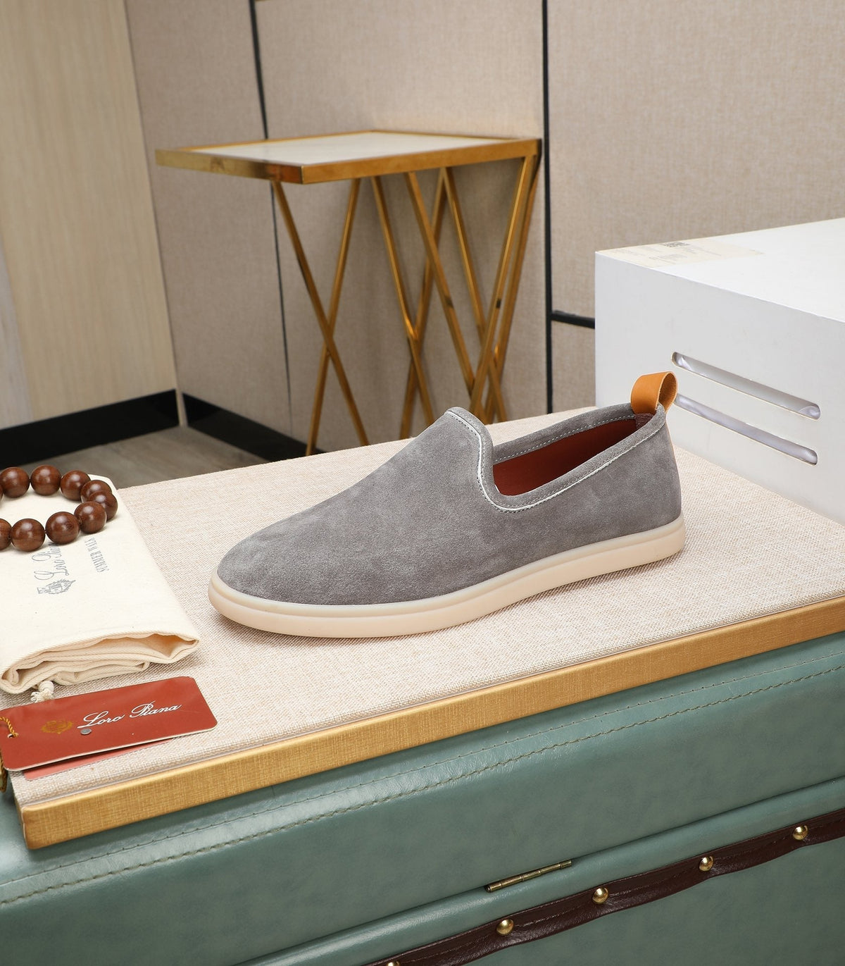 LP VENICE WALK LOAFERS LIGHT GRAY SUEDE