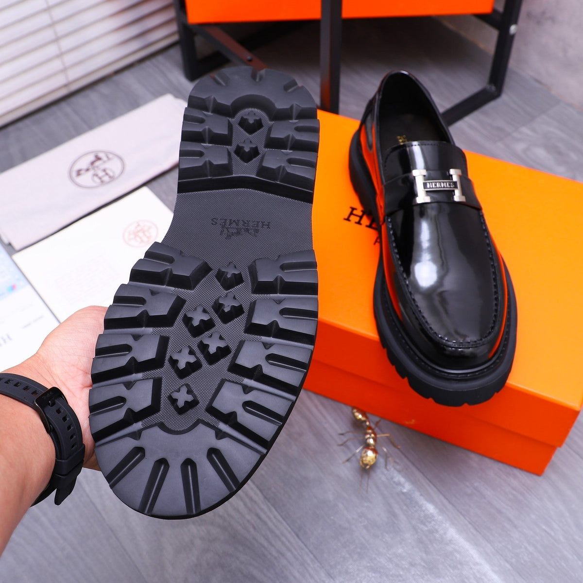 HM GREGOIRE LOAFER GLOSSY BLACK CALFSKIN