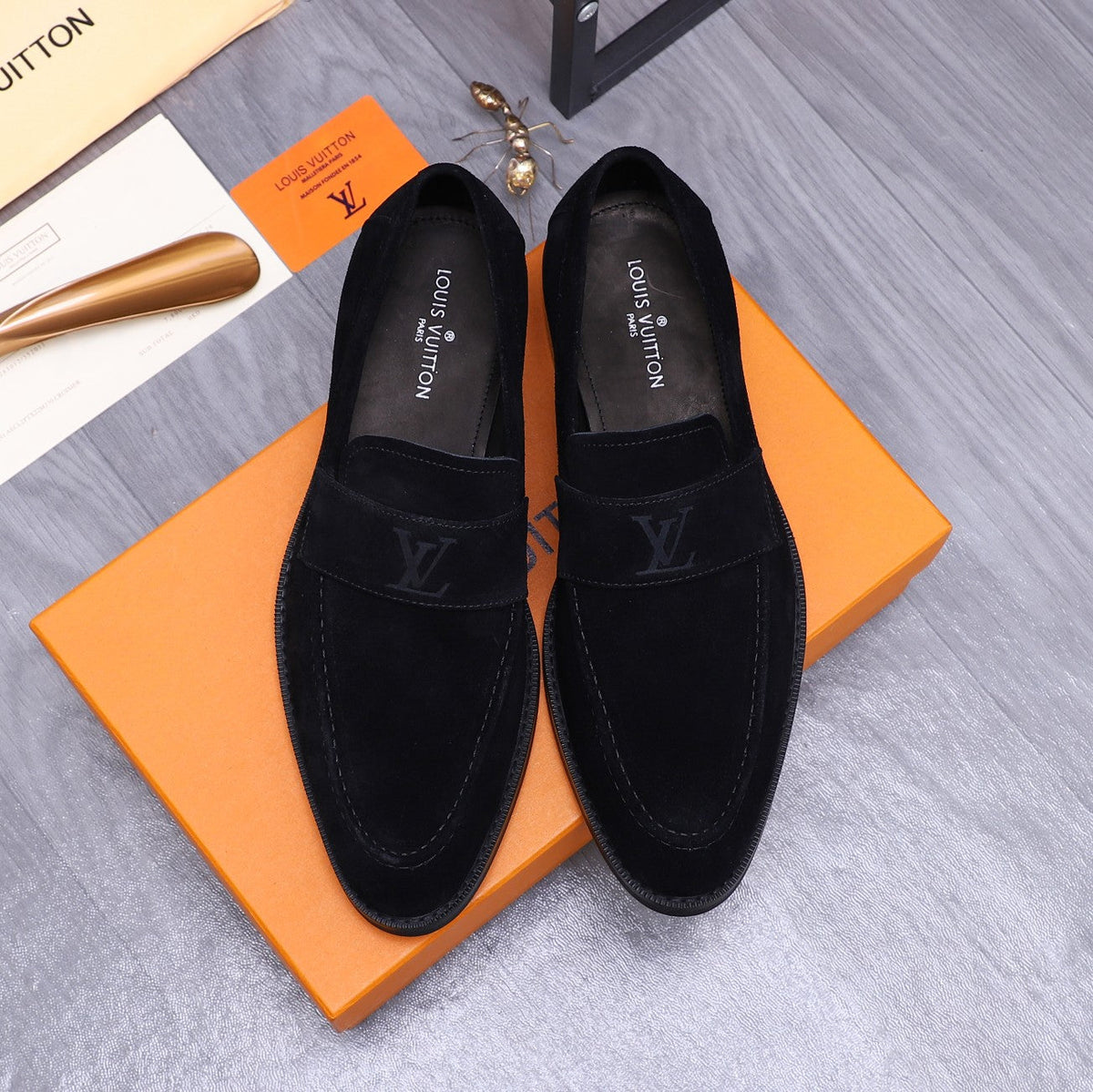 LV LOAFERS IN BLACK SUEDE CALFSKIN