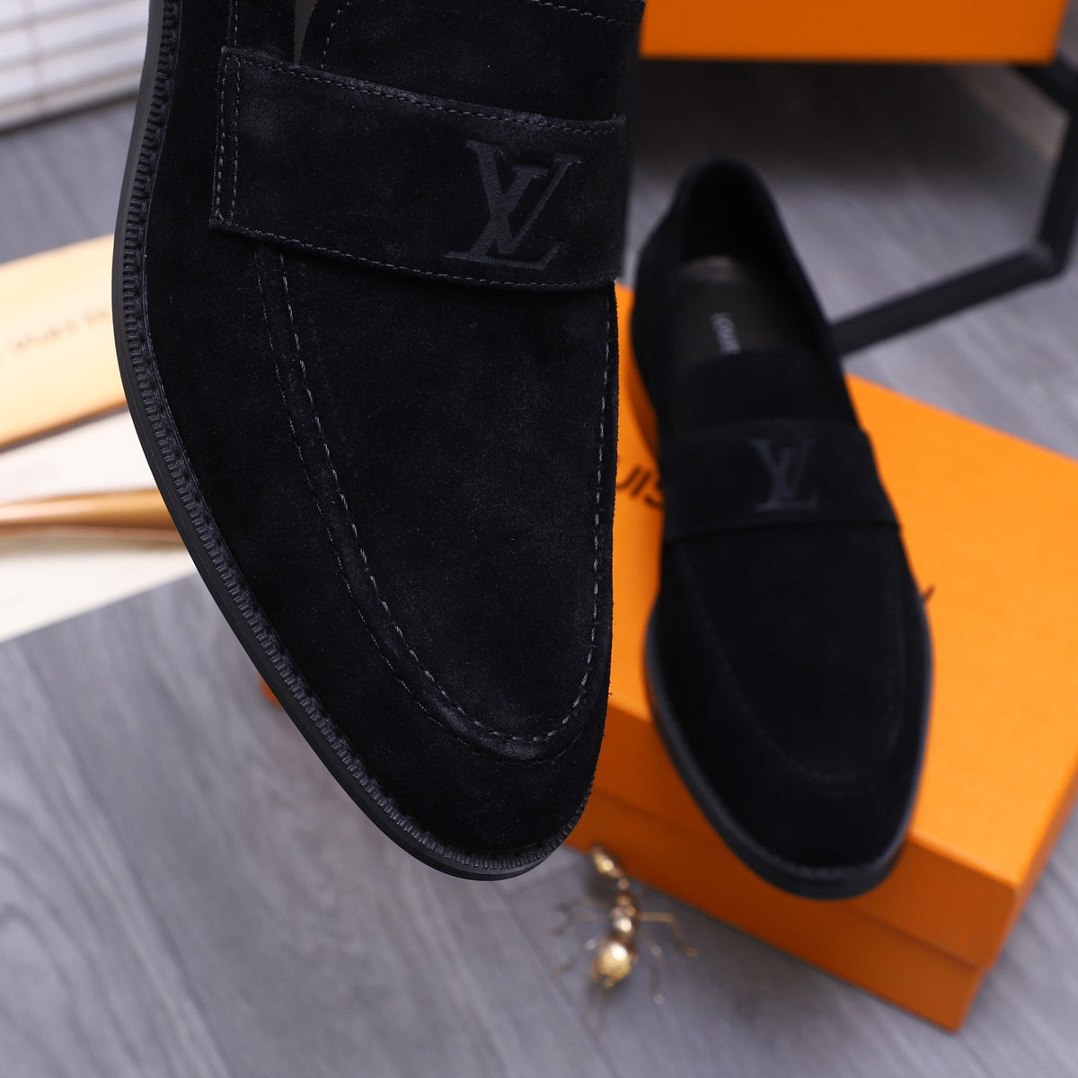 LV LOAFERS IN BLACK SUEDE CALFSKIN