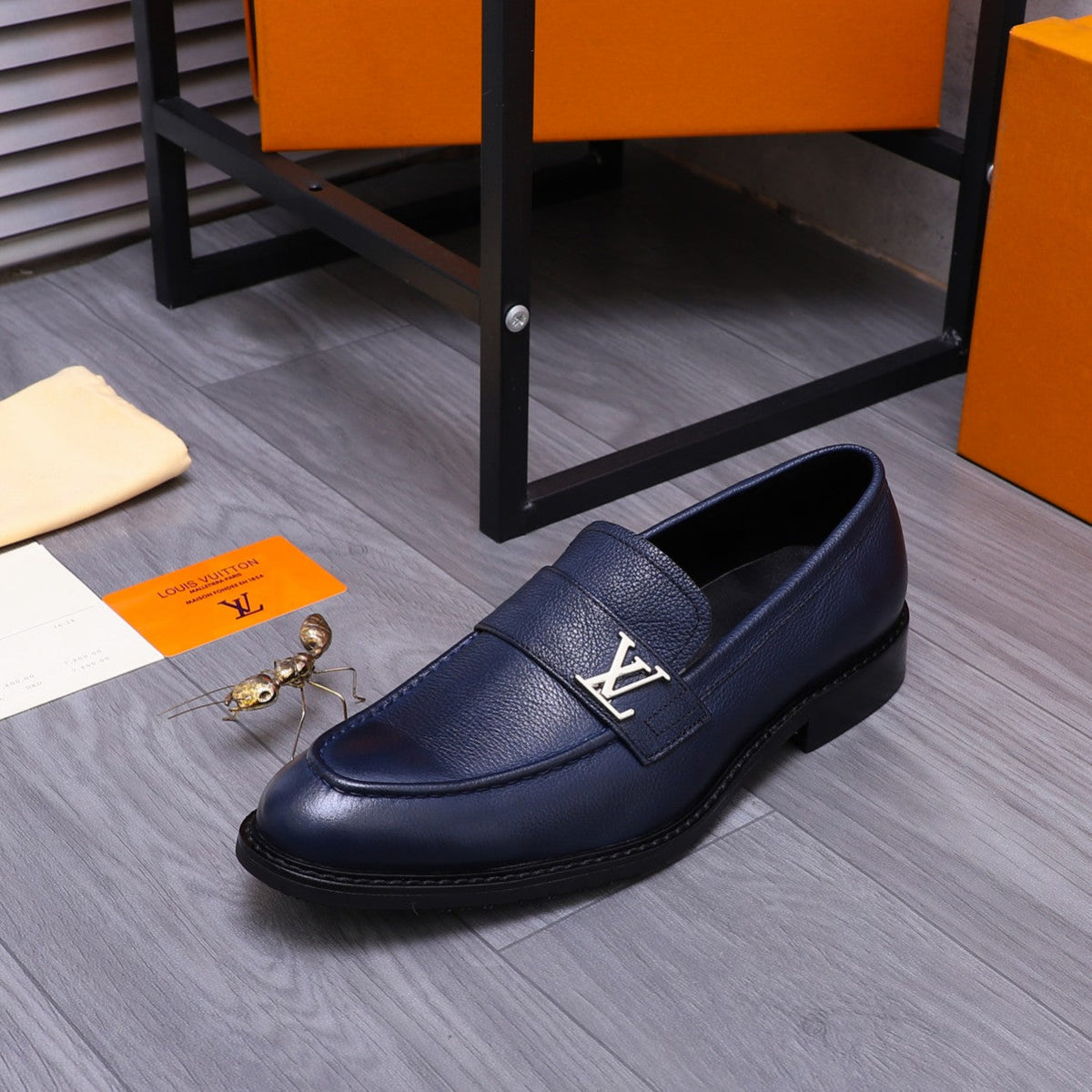 LV SAINT GERMAIN LOAFER BERRY BLUE GRAIN CALFSKIN