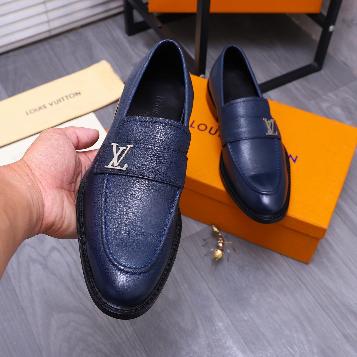 LV SAINT GERMAIN LOAFER BERRY BLUE GRAIN CALFSKIN