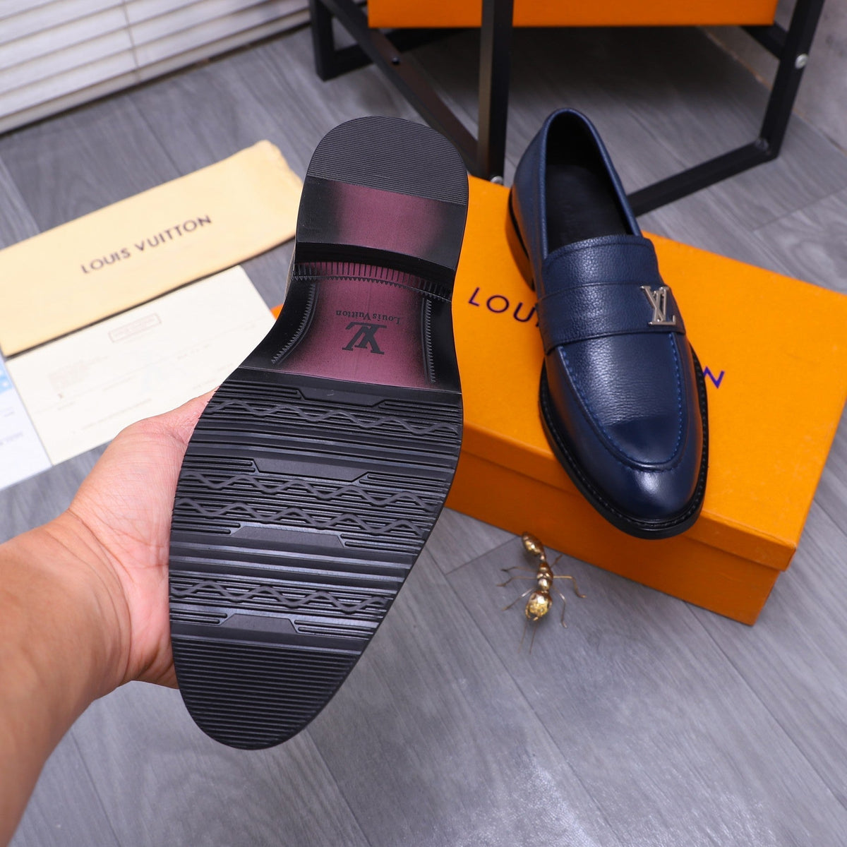 LV SAINT GERMAIN LOAFER BERRY BLUE GRAIN CALFSKIN