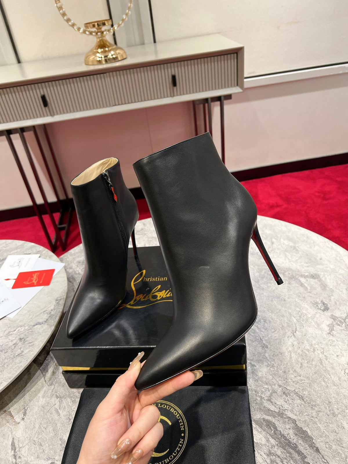 CL SO KATE BOOTY 100 BLACK CALFSKIN