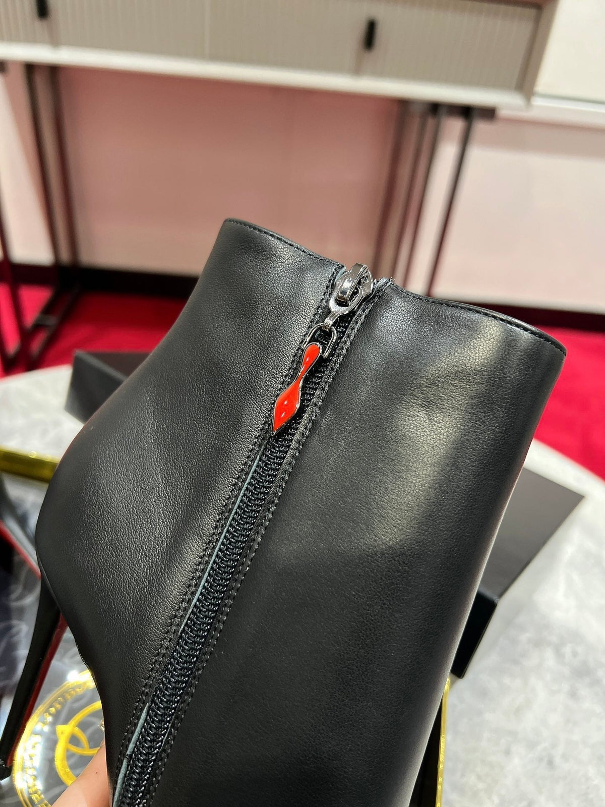 CL SO KATE BOOTY 100 BLACK CALFSKIN