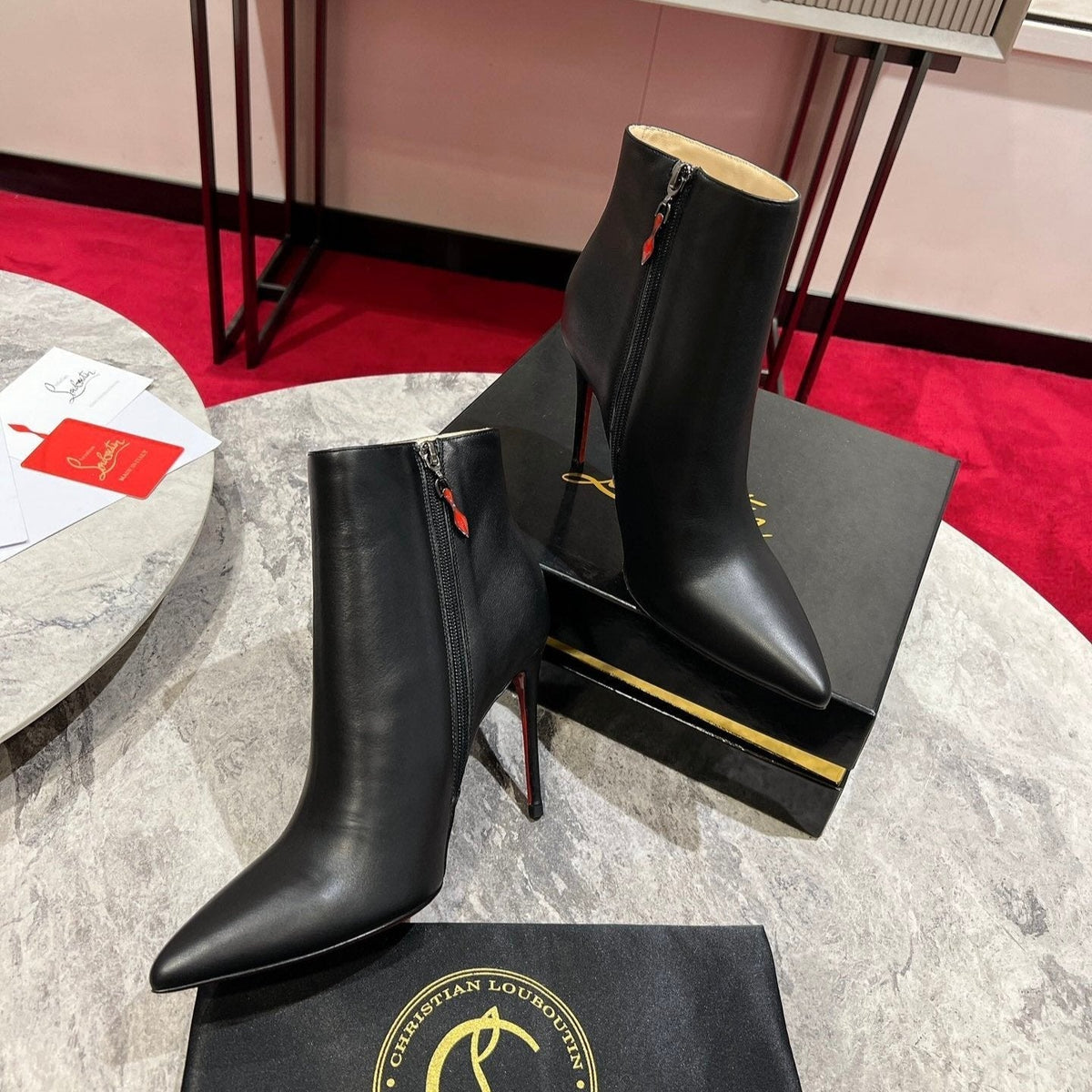 CL SO KATE BOOTY 100 BLACK CALFSKIN