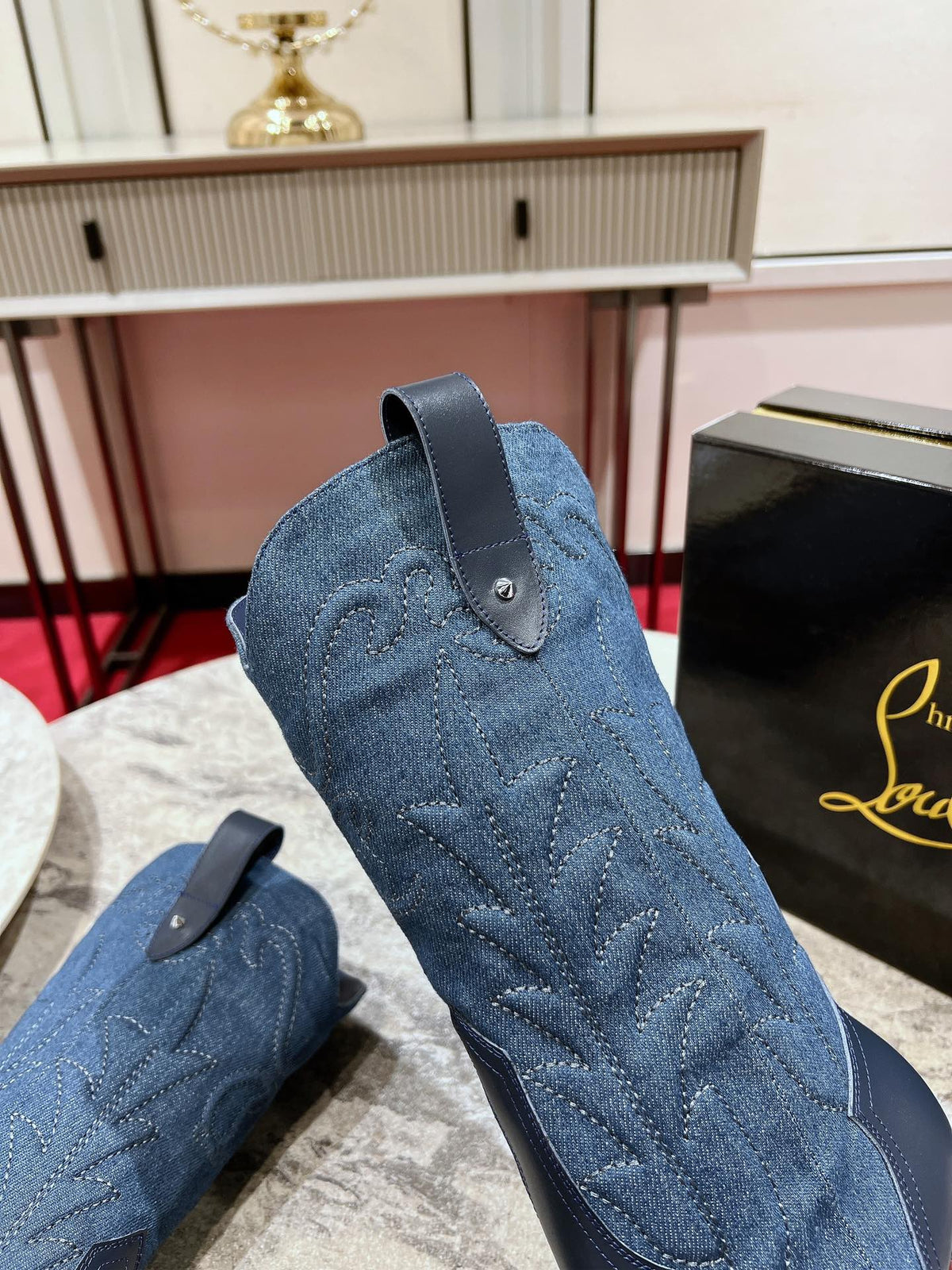 CL Santiabooty 85 Mm Low Boots Nappa Leather And Denim