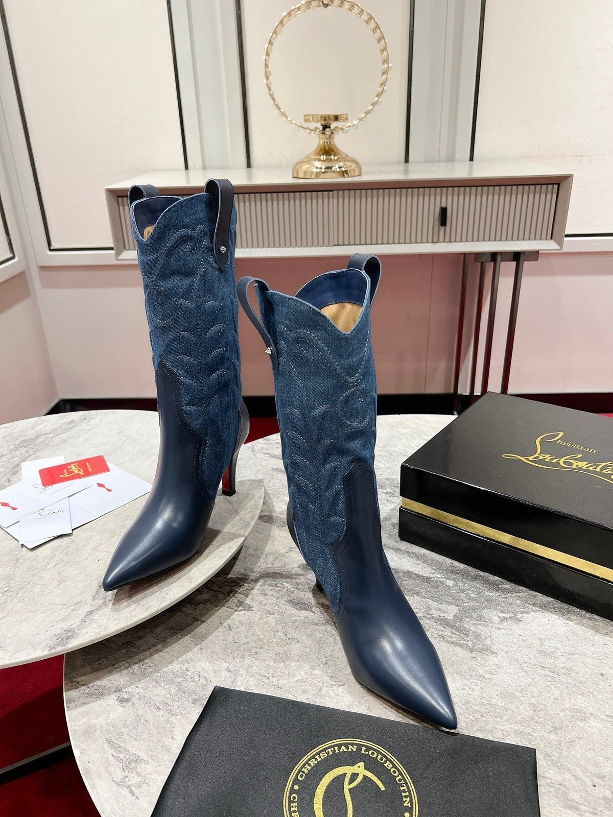 CL Santiabooty 85 Mm Low Boots Nappa Leather And Denim