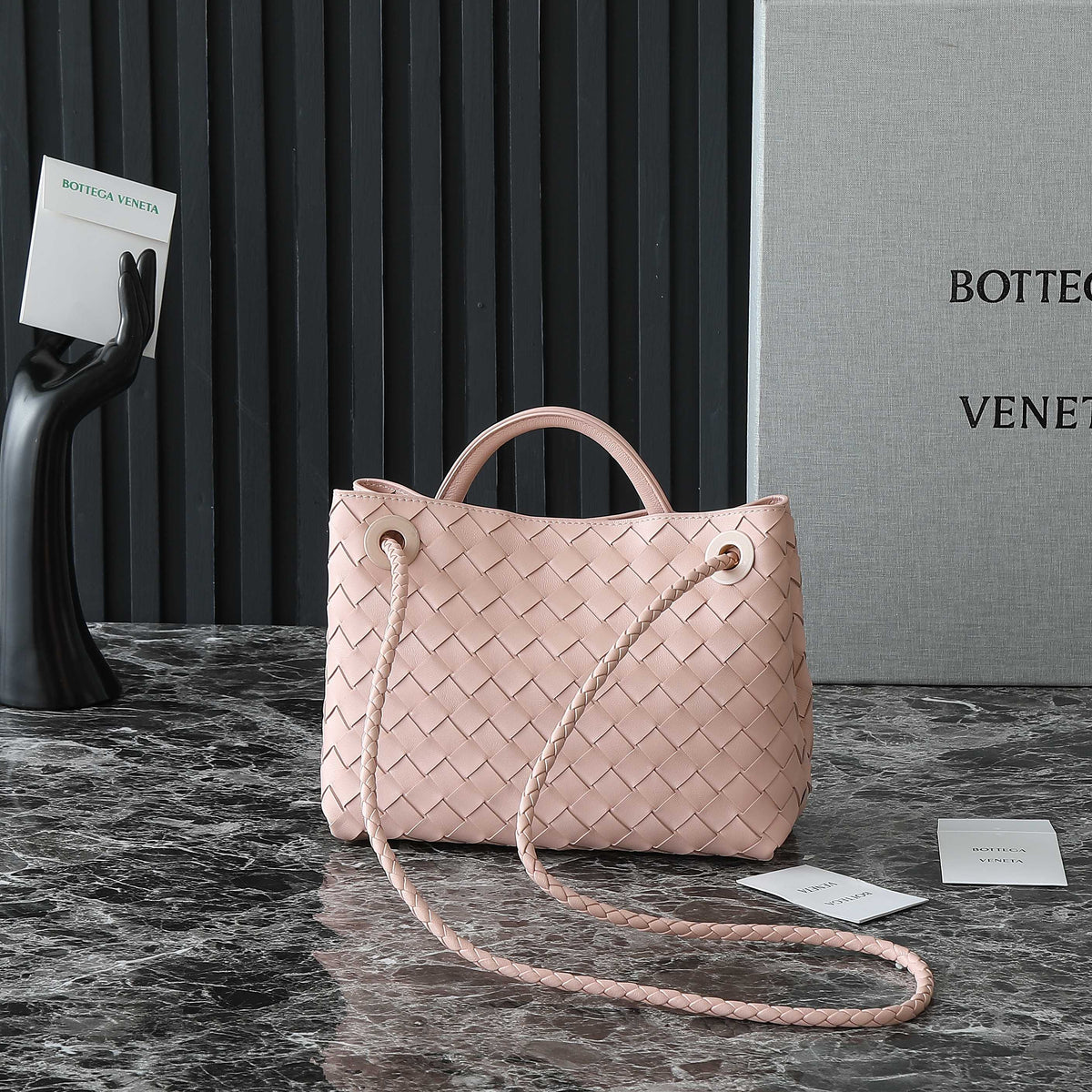 BV Andiamo 25cm Bag Pink Lambskin 242903