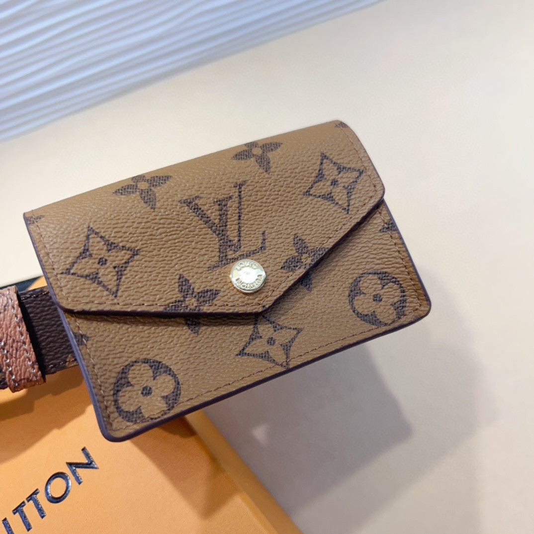 LV Daily Multi Pocket 30mm Belt Bag Light Brown Leather