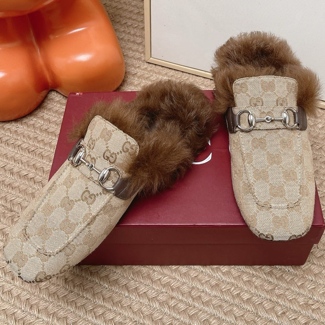 Gucci 2026 Horsebit Mule Canvas Leather 950860