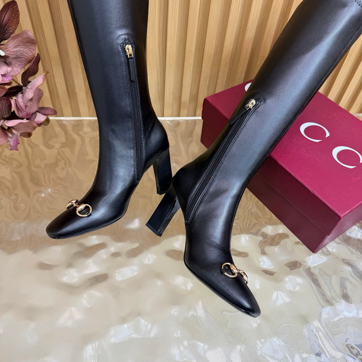 Gucci 2026 Signora Knee-High Boots 85mm Leather 949458