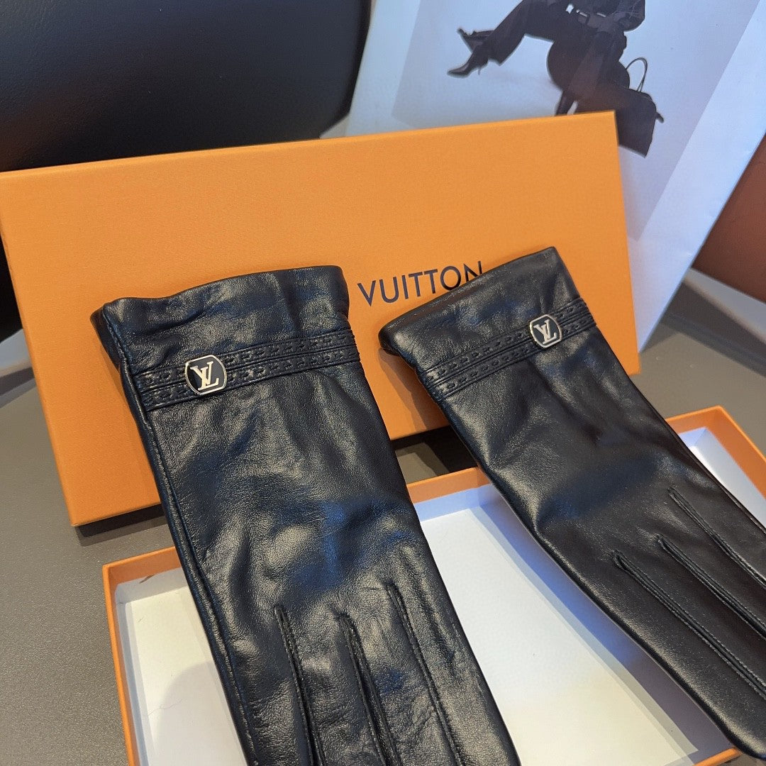 LV Gloves In Black Lambskin 458616