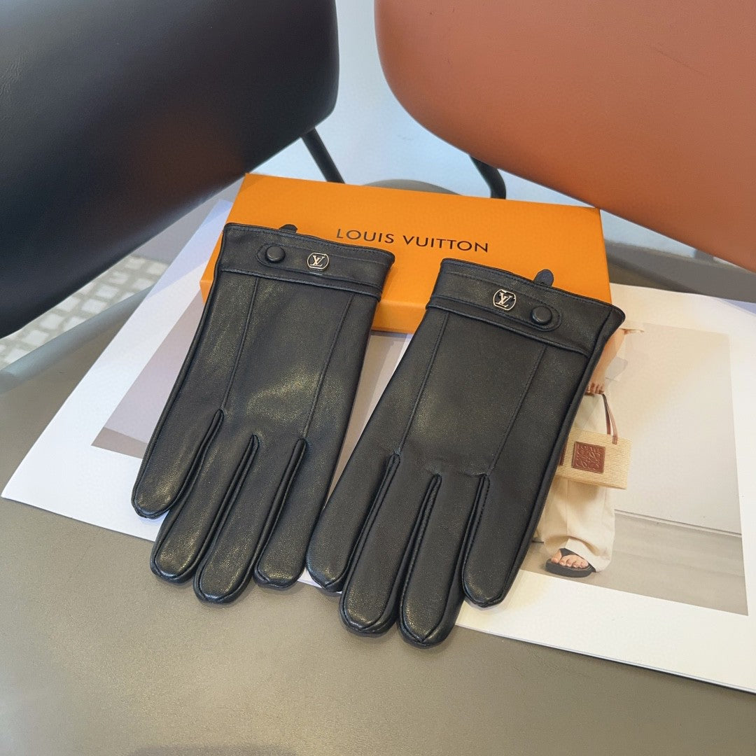 LV Gloves In Black Lambskin 469667