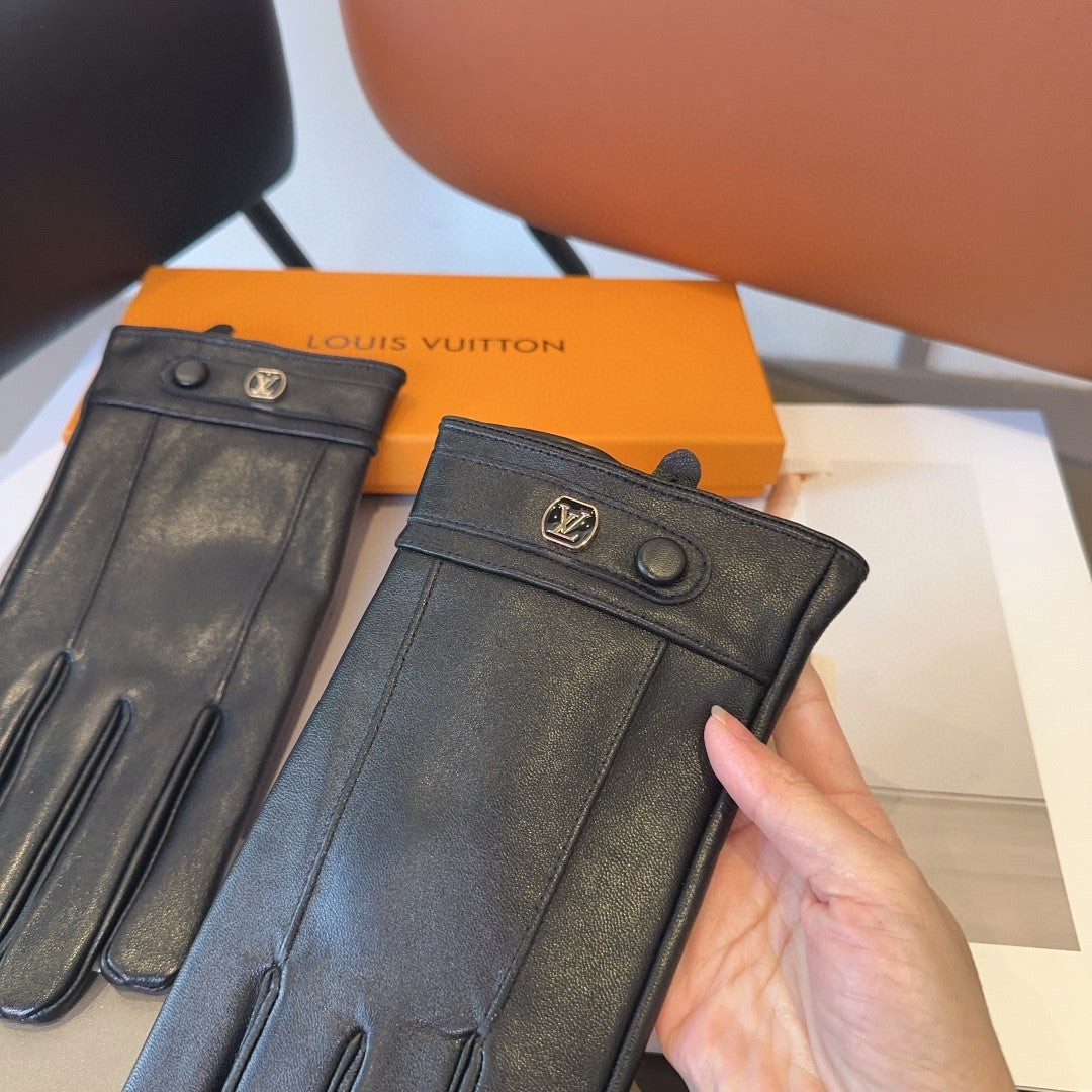LV Gloves In Black Lambskin 469667