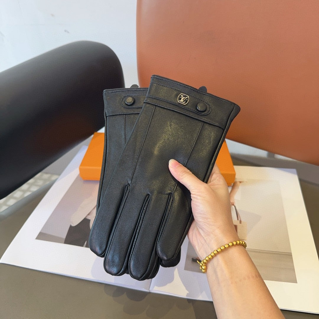 LV Gloves In Black Lambskin 469667