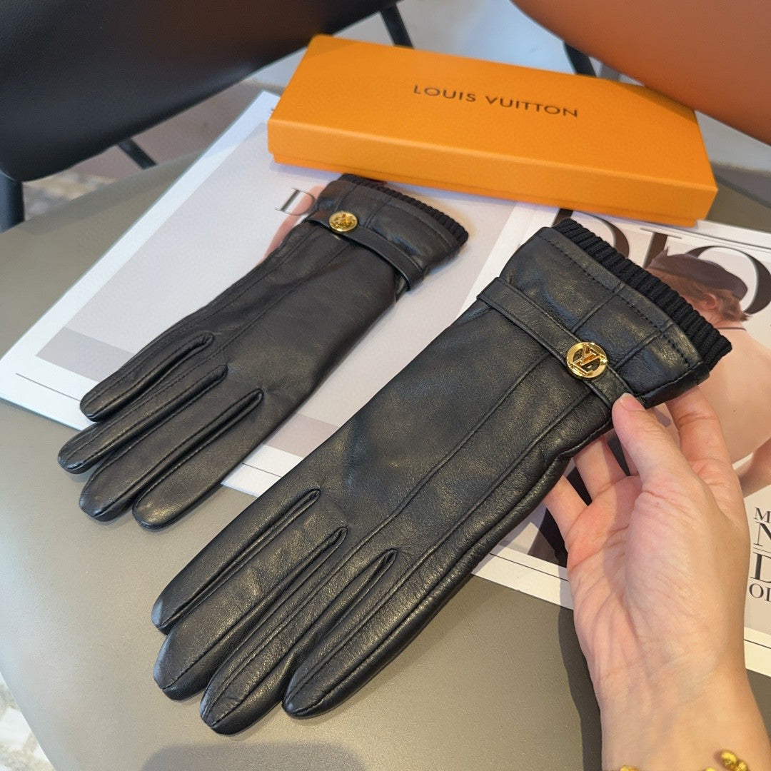 LV Gloves In Black Lambskin 478084