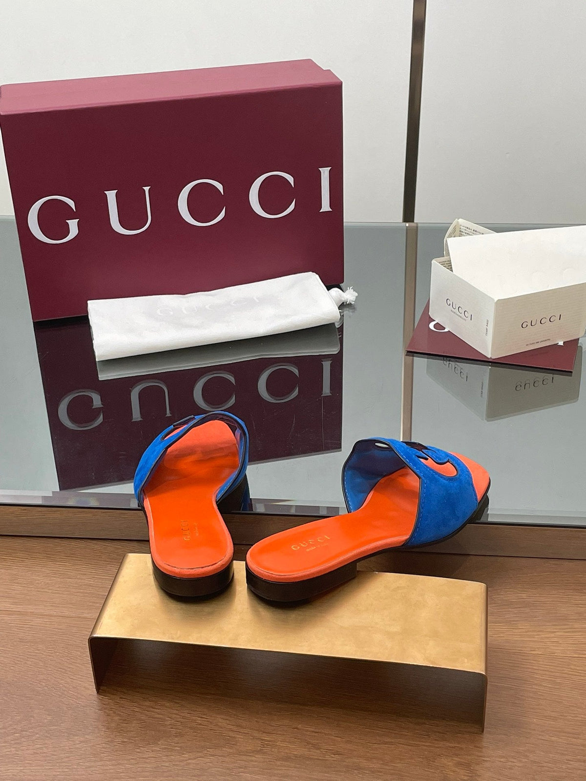 Gucci 2026 Double G Slipper 10mm Suede Leather 765483