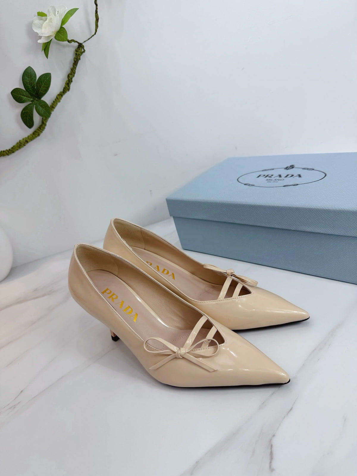 PRA 26SS High Heels Pumps 75 Beige Patent Leather 592355