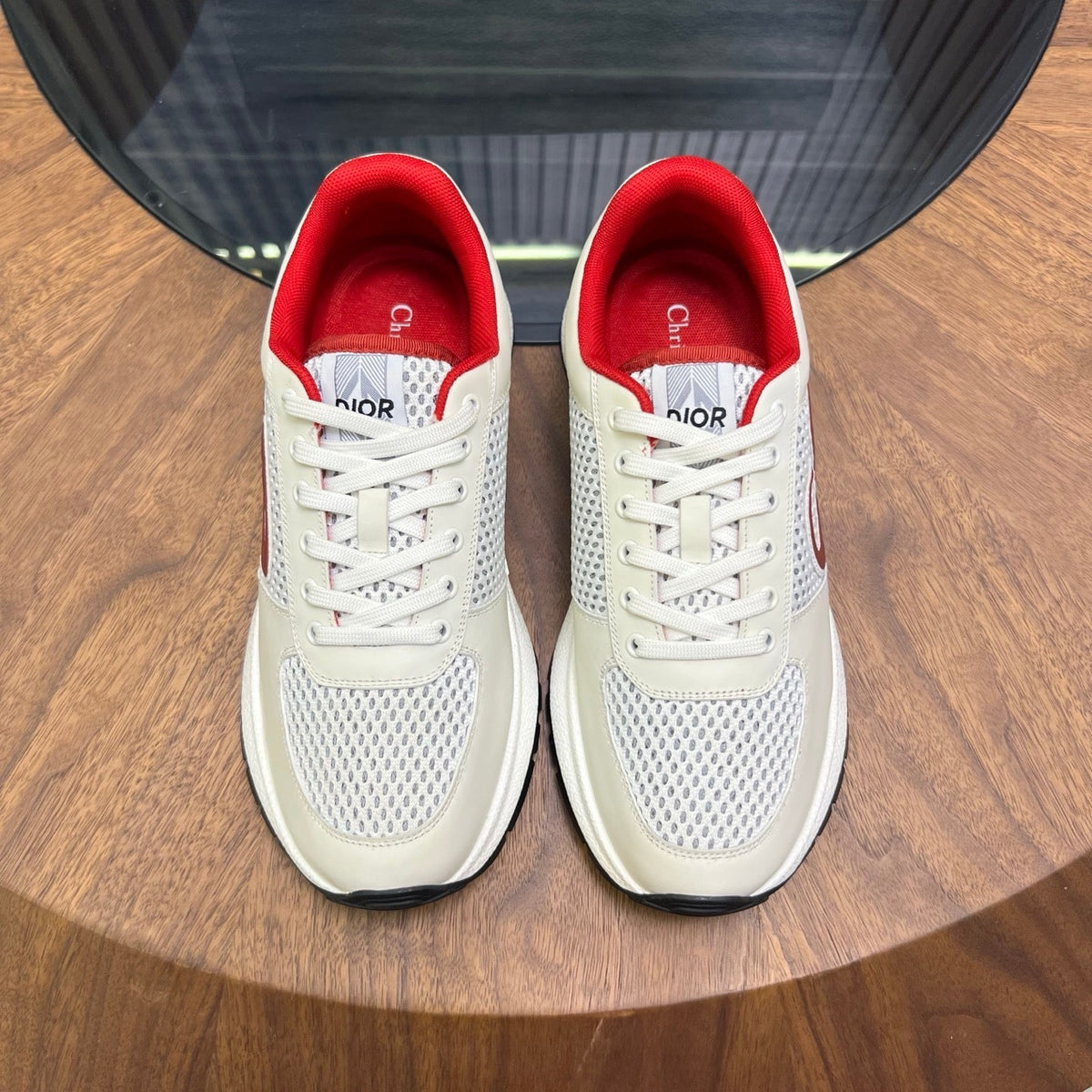 CD Sneaker White Red Mesh Cowhide 750363