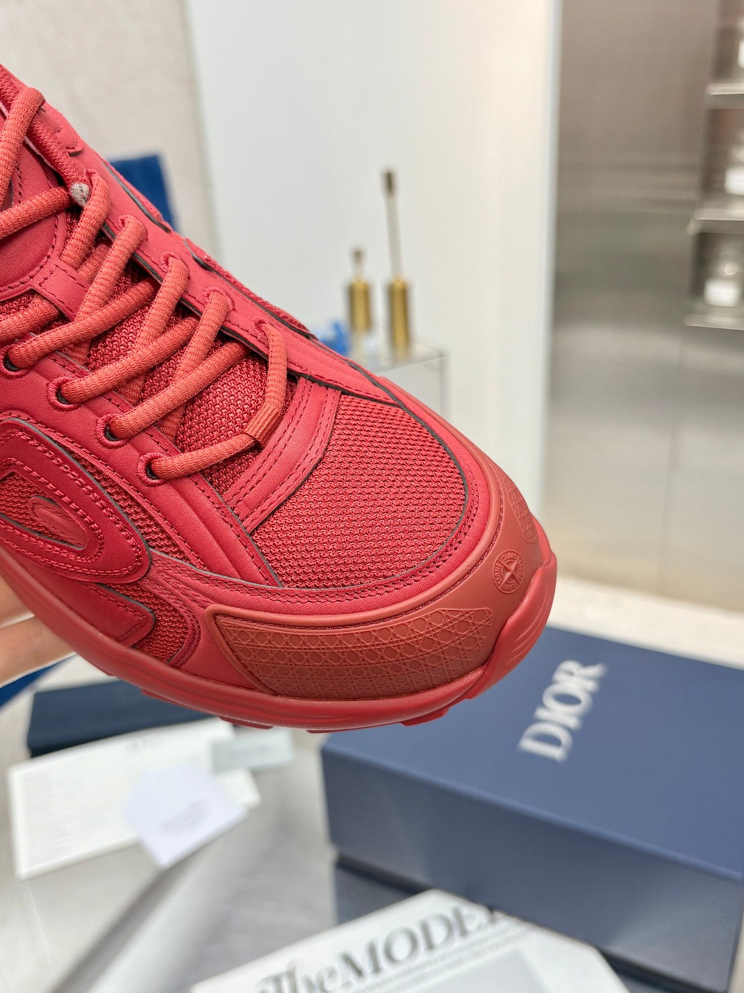 CD x Stone Island B30 Sneaker Red Mesh 646459