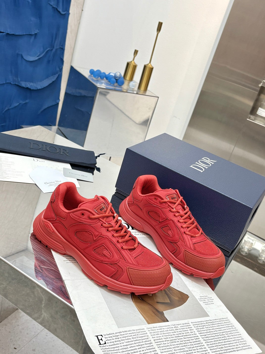 CD x Stone Island B30 Sneaker Red Mesh 646459