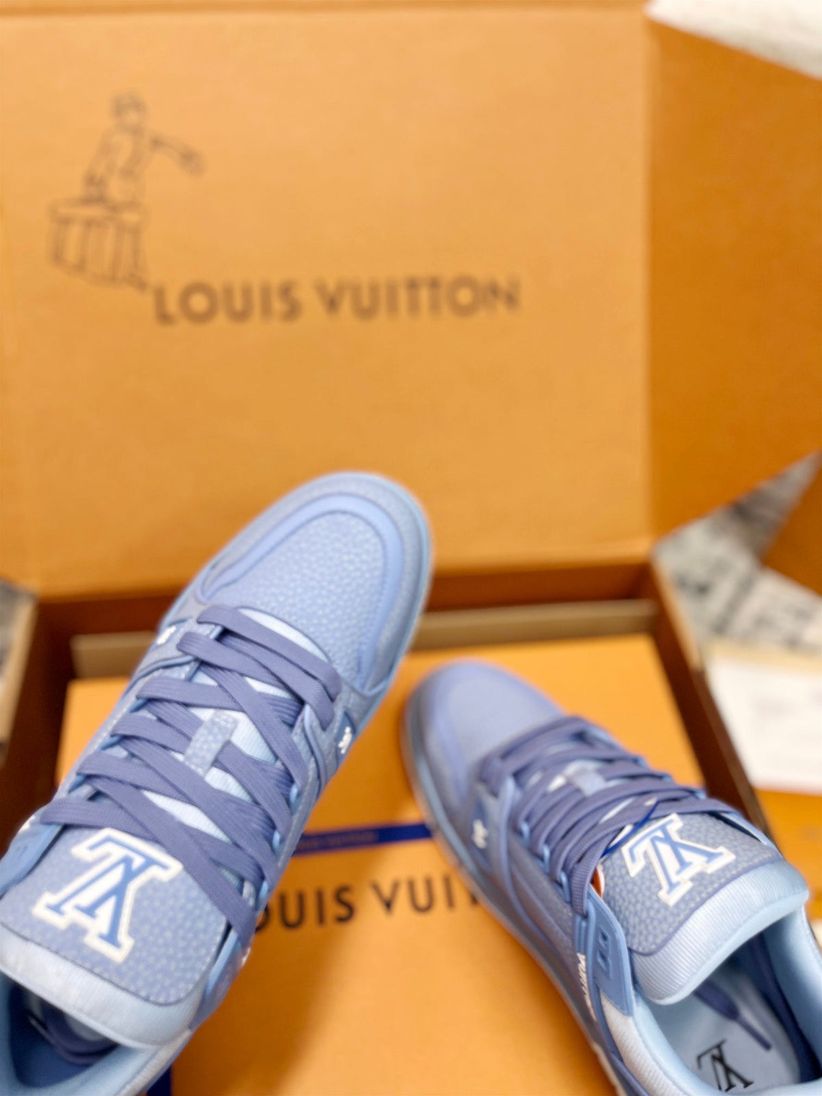 LV Trainer Sneaker Bleu Cowhide