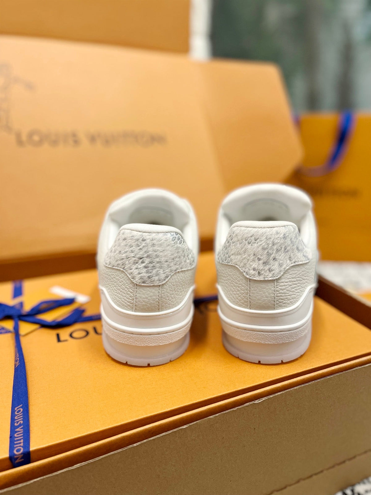 LV Trainer Sneaker White Mix Grey Cowhide