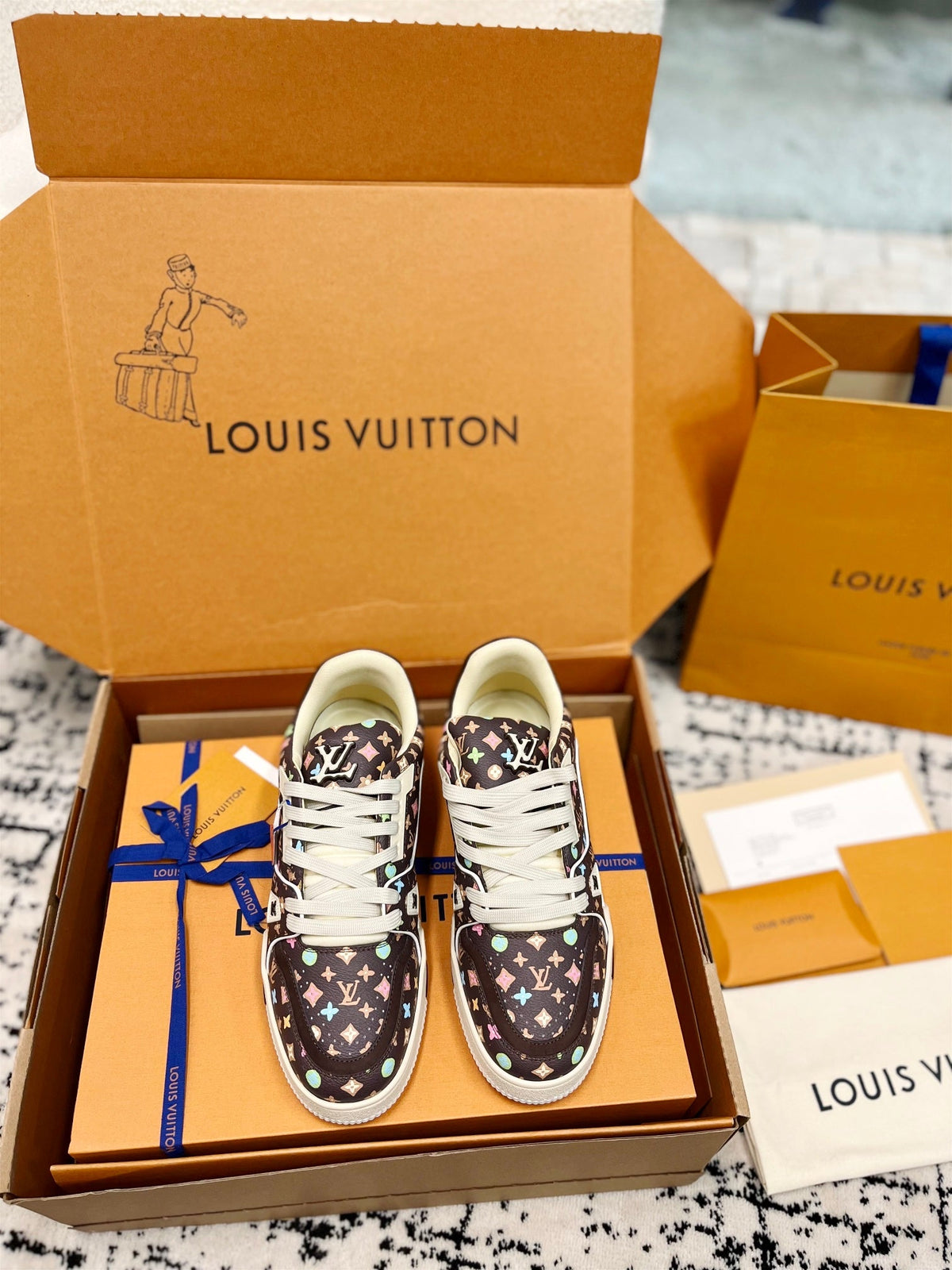 LV Trainer Sneaker Moka Monogram Cowhide